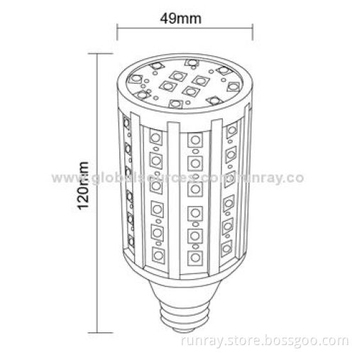 9W E27 LED Bulb, 85-265V AC Input Voltage, Epistar 5050 SMD Chip, 90-110lm/W Lumen Efficiency